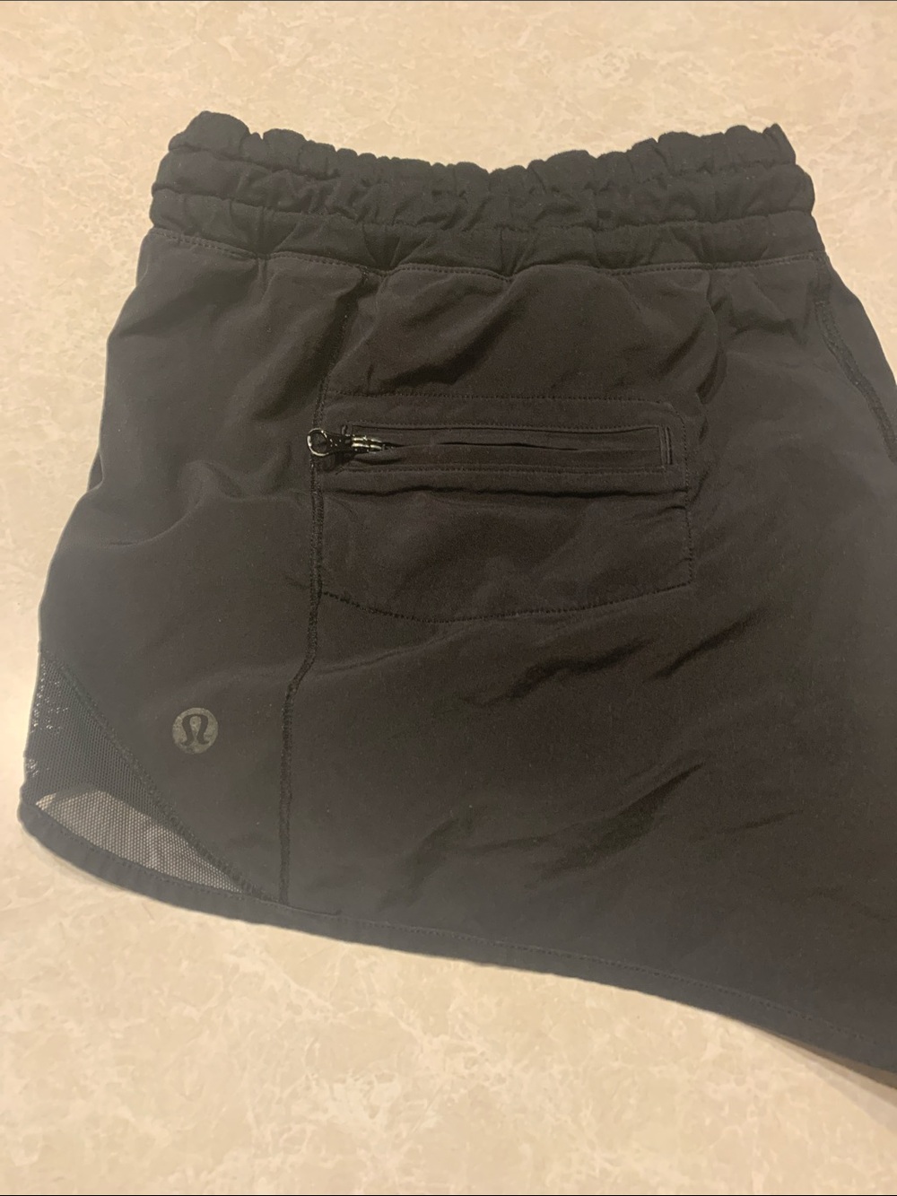 Lululemon Black Athletic shorts with Zip Pocket Size 8